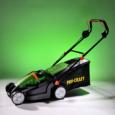 Газонокосарка електрична Procraft NM2100 (1400 Вт, 50л, 380 мм) з регулюванням висоти скошування. Прокрафт NM-2100