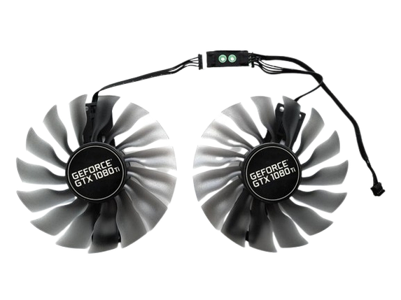 Вентилятор (кулер) Apistek 56334 для відеокарт Palit GTX 980 , 1080-1080TI GameRock (комплект 2шт) (GAA8S2H), фото 1