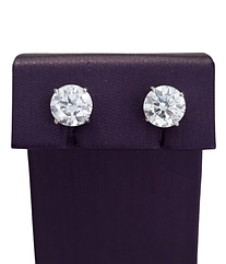 Срібні сережки-пусети з муасанітом 2-4,0 ct 8 мм, Сертифікат (Арт.218887660-218887659)