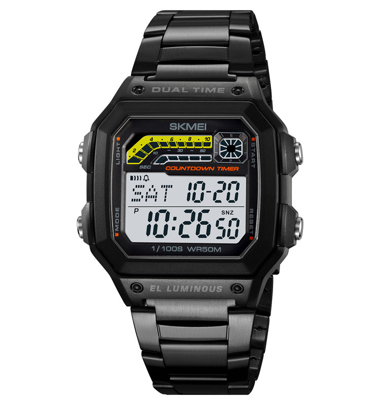 Skmei 2307 чорний металевий чоловічий годинник