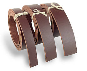 Ремінна смуга з шкіри рослинного дублення з лицьовим покриттям PREMIUM колір коньяк DR РОЗМІР НА ВИБІР
