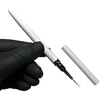 Пензлик лайнер для нігтів 11 мм білий з ковпачком