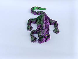 Кіт сфінкс рухома 3D іграшка антистрес, 29 см фіолетово-зелена