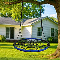 Дитяча гойдалка гніздо вулична підвісна садова 100 см Spoko SP-2C вулична / Дитяча гойдалка для саду чорно-синя