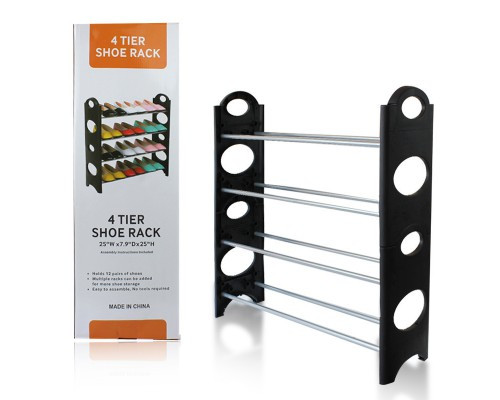 Полиця для взуття Shoe Rack 4 полиці 12 пар, фото 1