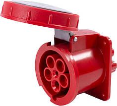 Вбудована силова розетка 3Р+N+Z, 400В, 63А, IP67, відповідність ДСТУ EN 60309-1, Tarel