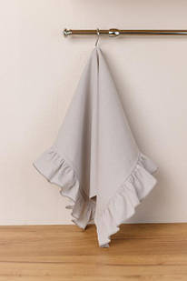 Рушник кухонний з рюшем Каберне сірий 38х60см