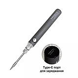 Акумуляторний паяльник 8 W 5 В з регулюванням температури - Сірий, фото 2