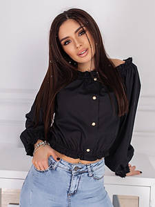 Вечірня модна вишукана молодіна блузка, чорна