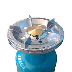 Посилена алюмінієва конфорка діаметром 22.5 см на газовий балон з різьбою 21.8мм та латунною гайкою