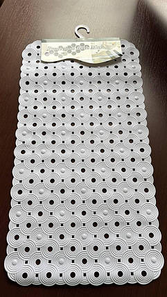 Антиковзький килимок у ванну на присосках 69*37 см Circle 1806/white, фото 1