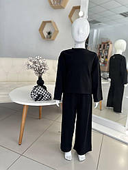 Комплект для дівчинки 2-а Кофта + штани Чорний 8053, Happy Star, Чорний, Дівчинка, Весна Осінь, 128