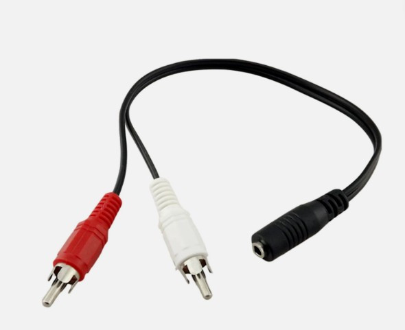 Кабель 3,5 мама-2 RCA 40 см перехідник