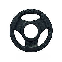 Диск для олімпійської штанги з хватами млинець для штанги на олімпійський гриф GoodLift 1,25 кг діаметр 51 мм, фото 2