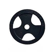 Диск для олімпійської штанги з хватами млинець для штанги на олімпійський гриф GoodLift 15 кг діаметр 51 мм, фото 2