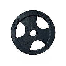 Диск для олімпійської штанги з хватами млинець для штанги на олімпійський гриф GoodLift 25 кг діаметр 51 мм, фото 2
