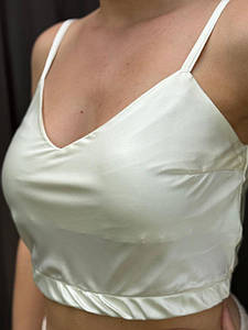 Топ на резинці з шовку Армані Шампань