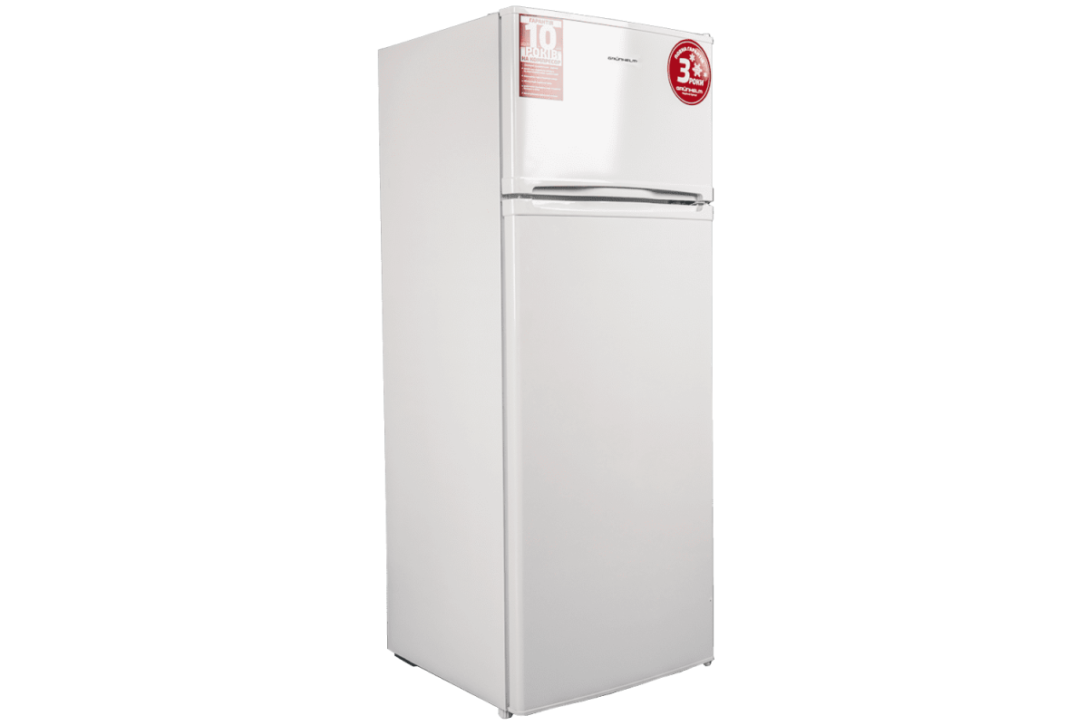 Двокамерний холодильник GRUNHELM GRW-143DD білий, об'єм 205 л, низький рівень шуму 42 дБ, компактний