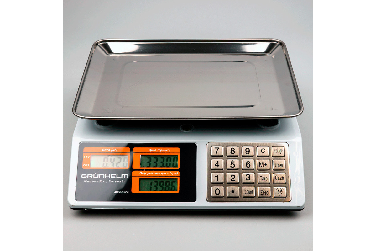 Ваги торгові GRUNHELM GSC-053 електронні ваги з акумулятором 4 Ач