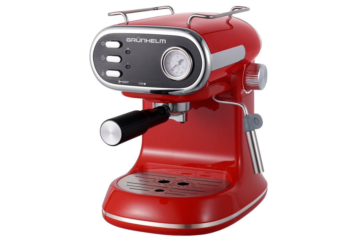 Ріжкова кавоварка Grunhelm GEC09 потужністю 850 Вт для приготування еспресо