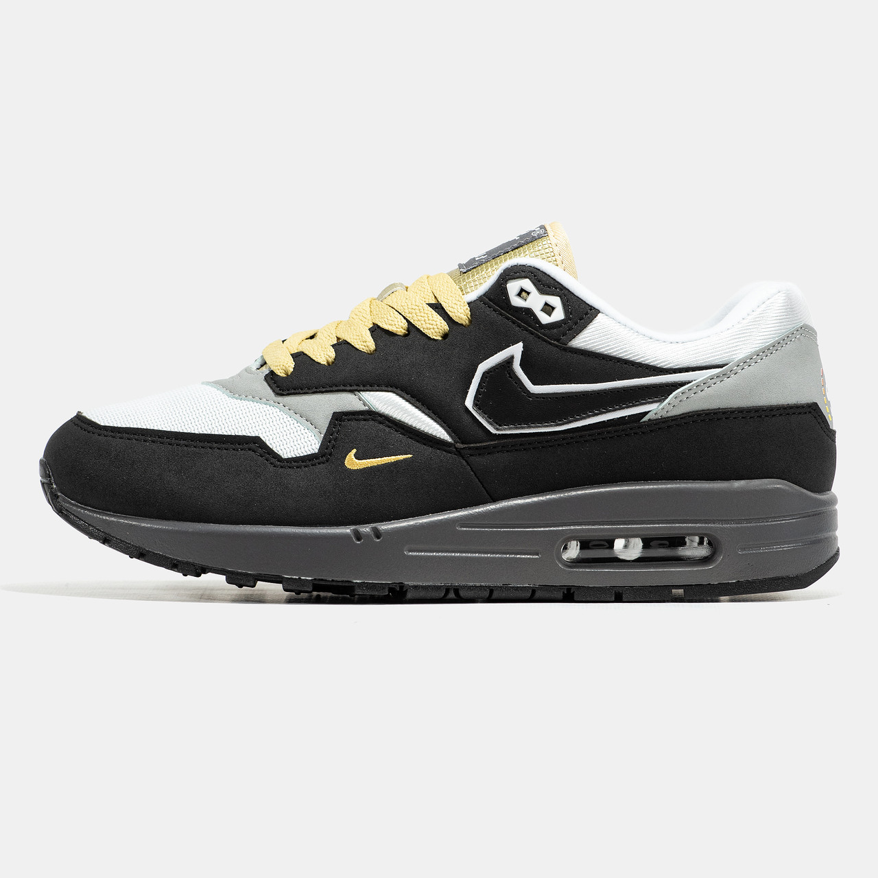 Чоловічі кросівки Nike Air Max 1 Big Head Mode Black White Yellow | Трендова модель для вулиці
