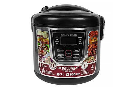 Мультиварка 5 л з пароваркою Grunhelm MC-08SB мультиварка з LED дисплеєм і режимами, фото 1