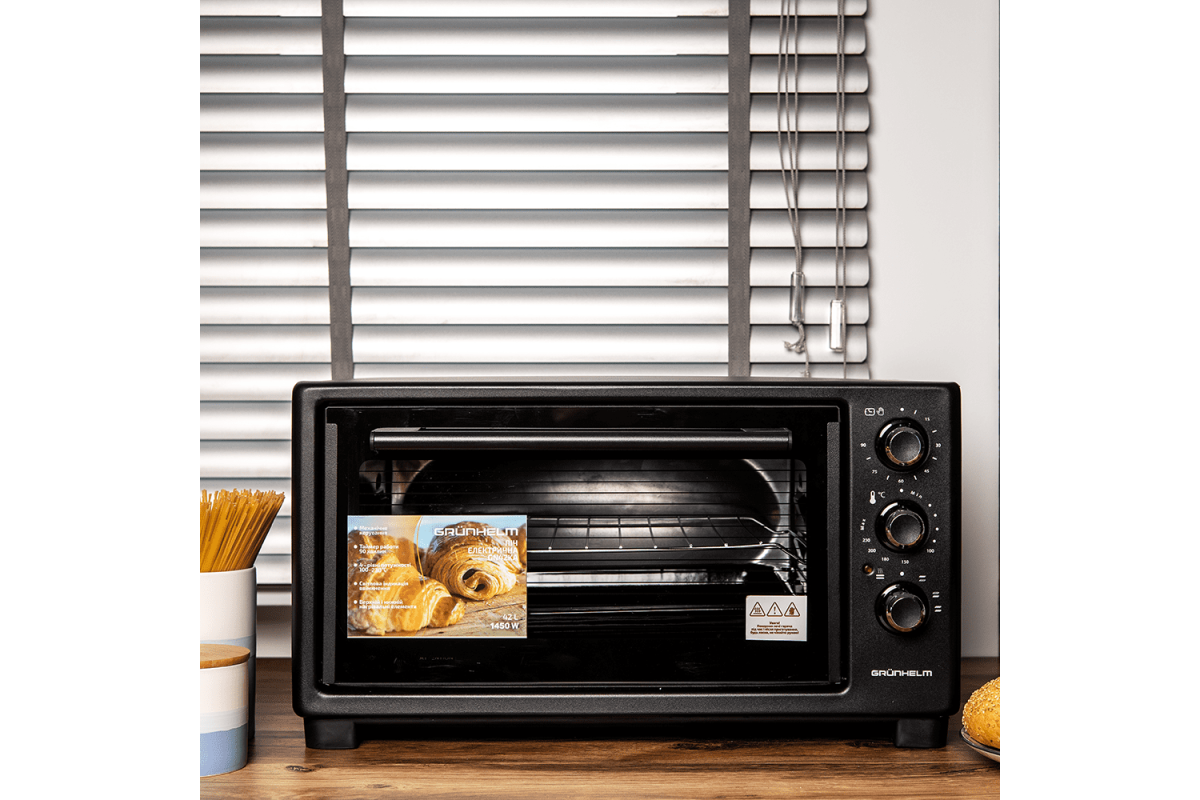 Електрична піч 42 літри GRUNHELM GN42KA містка електродуховка з регулятором температури