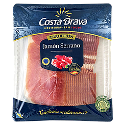 Хамон нарізка серрано Коста Брава serrano Costa Brava 250g 14шт/ящ (Код: 00-00017893)