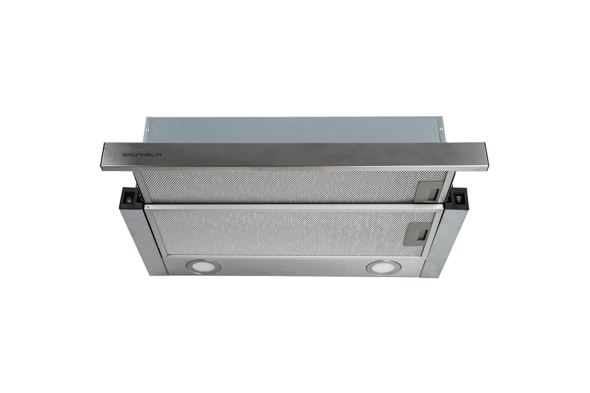 Телескопічна витяжка біла 650 м3 з підсвічуванням GVT 134 I Grunhelm для вентиляції кухні та очищення повітря