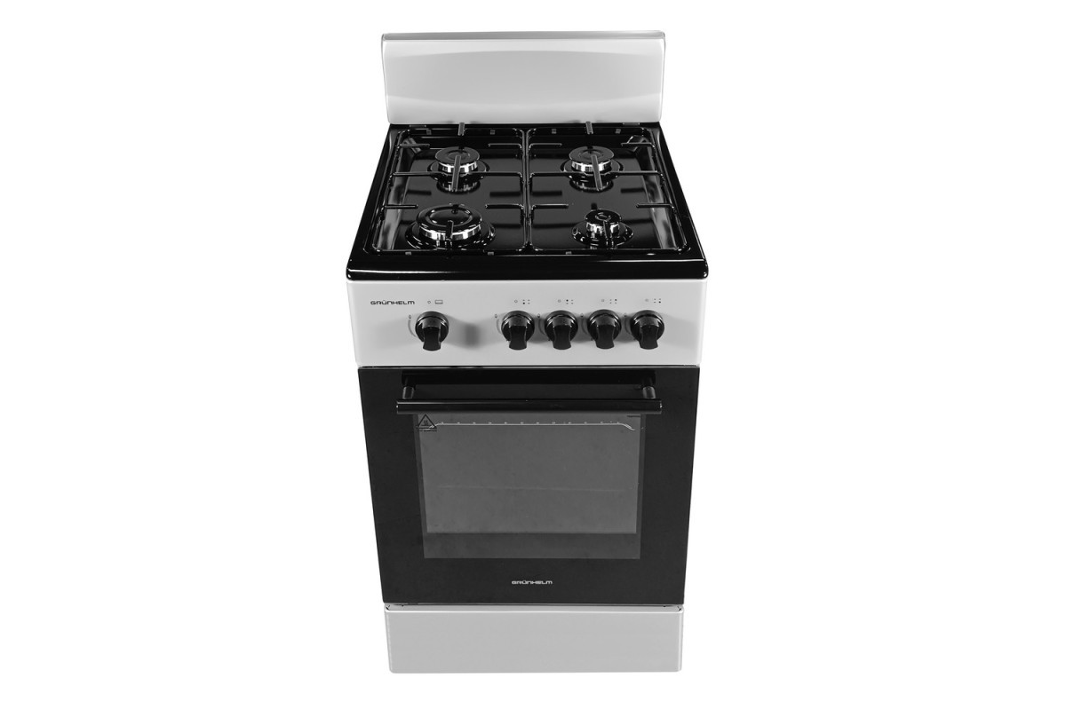 Домашня газова кухонна плита надійна Grunhelm G4F5600W 139414 з духовкою для готування