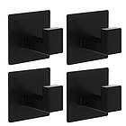 Настінні самоклеючі гачки Ruhhy 24649 — 4 шт, чорний матовий, до 5 кг, фото 3