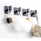 Настінні самоклеючі гачки Ruhhy 24649 — 4 шт, чорний матовий, до 5 кг, фото 5