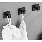 Настінні самоклеючі гачки Ruhhy 24649 — 4 шт, чорний матовий, до 5 кг, фото 6