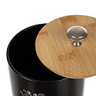 Набір кухонних контейнерів Ruhhy 24578 — 4×1,5 л, матовий чорний, бамбукові кришки, фото 6