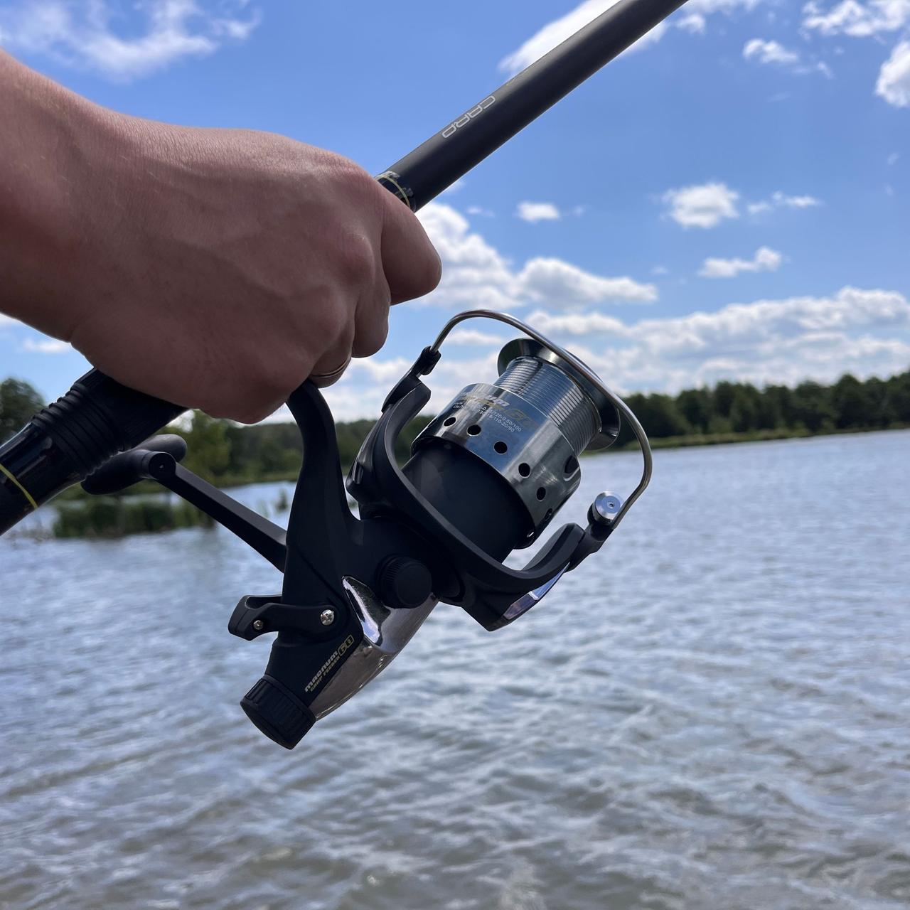 Карпова котушка Flagman Magnum Carp Feeder 6000 з бейтраннером, 3 підшипники, алюмінієва шпуля, передній фрикціон, фото 1