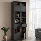 Полиця стелаж для кімнати з ламінованого ДСП шириною 80 см Стелажі з висувними ящиками і полицями, фото 2