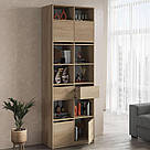 Полиця стелаж для кімнати з ламінованого ДСП шириною 80 см Стелажі з висувними ящиками і полицями, фото 4