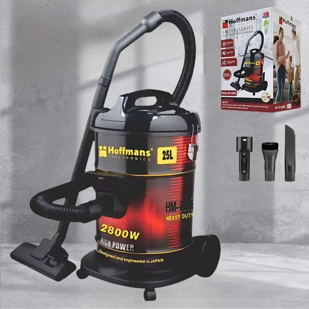 Вакуумний побутовий пилосос 2800W Hoffmans HM-8805 будівельний пилосос без мішка 25л з функцією видування