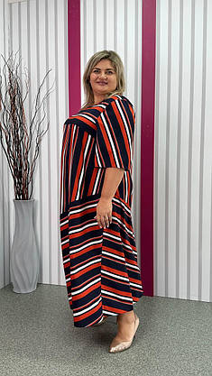 Легка вільна сукня "Дельта" великого розміру 62-64 66-68 70-72 74-76, фото 2