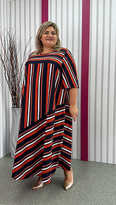 Легка вільна сукня "Дельта" великого розміру 62-64 66-68 70-72 74-76, фото 4