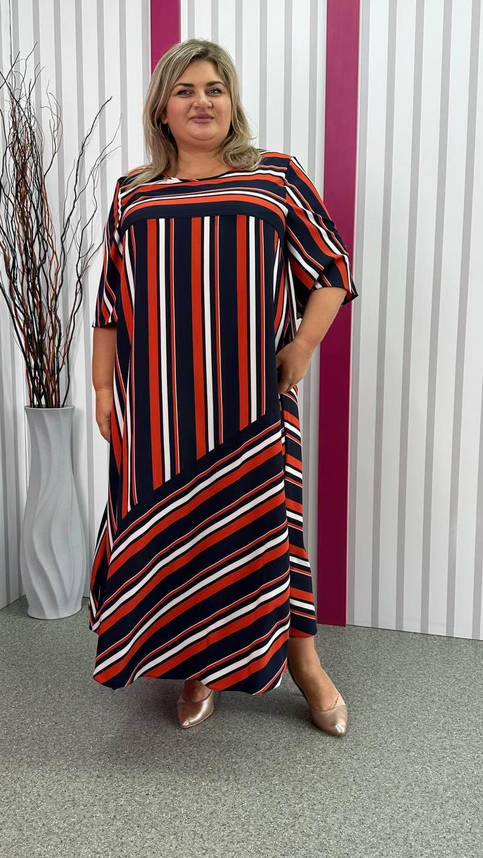 Легка вільна сукня "Дельта" великого розміру 62-64 66-68 70-72 74-76, фото 1