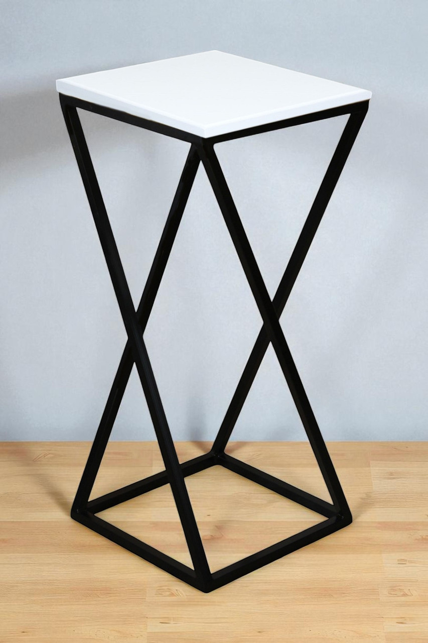 Стілець барний в стилі Лофт Вектор 65 см чорний/білий, фото 1