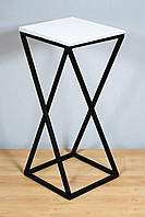 Стілець барний в стилі Лофт Вектор 65 см чорний/білий