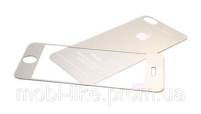 Скло захисне iPhone 6 Plus (0.2 мм) золоте 2 в 1