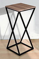 Барний табурет лофт 65 см металевий чорний для кухні та бару