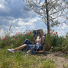 Складне пляжне кресло Trizand 23923 — сіро‑оксфорд, низьке, до 100 кг, фото 10