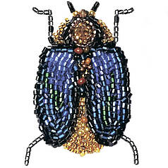 Набір для вишивки бісером, Брошка "Жук", 4,5х6,5 см