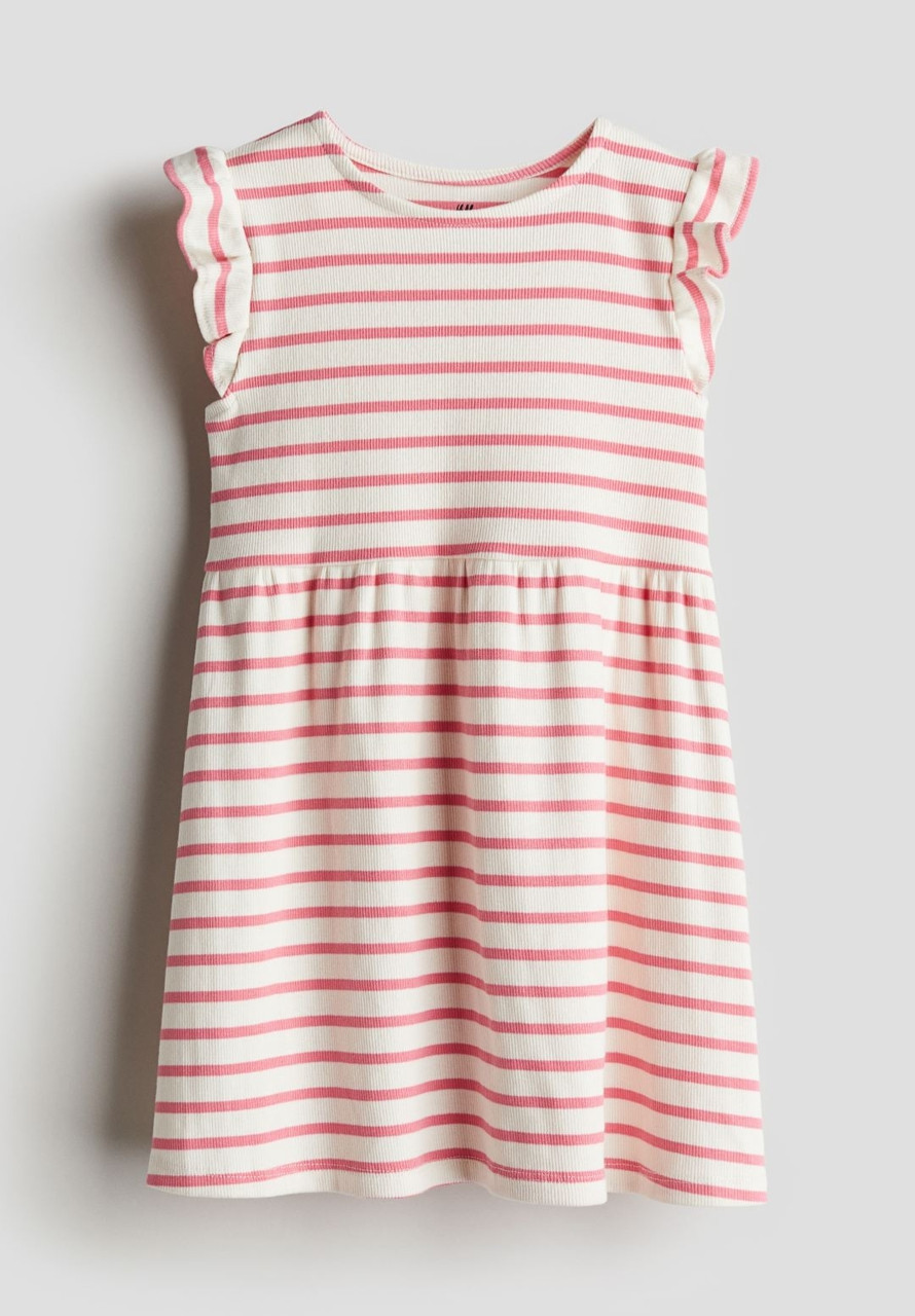 Літня сукня бежево-рожева в рубчик H&M 98/104см