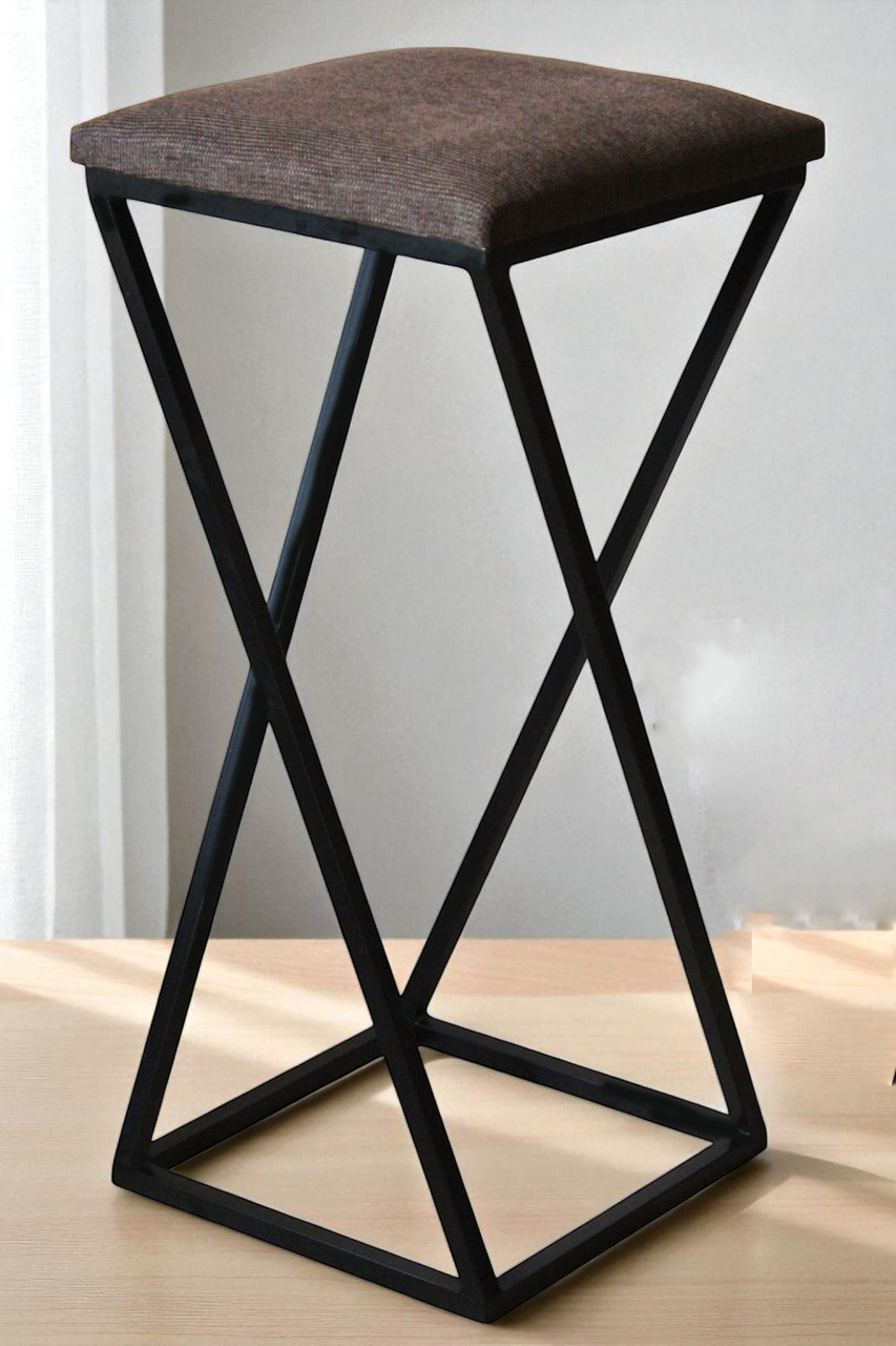 Барний табурет з м'яким сидінням Вектор 65 чорний/коричневий, фото 1