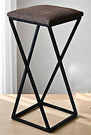 Барний табурет з м'яким сидінням Вектор 65 чорний/коричневий